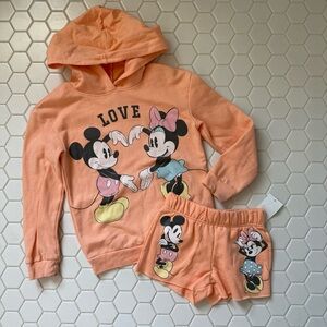 Disney Mickey and Minnie Orange Hoodie Set